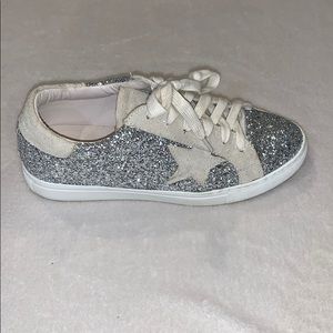 Golden Goose dupes silver glitter sneakers
